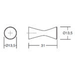 Ручка-кнопка DIABOLO, 0497014L24, сталь, 14*31 мм, Viefe