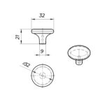 Ручка-кнопка WPO634.031.00A8 золотистая бронза, Giusti