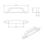 Ручка-скоба Latch 15.3411.58 глянцевое олово, 96, Metakor