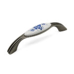Ручка UP17-96-G11-WHT-16 Bello патинированный никель/белый фарфор, 96 мм, Gamet