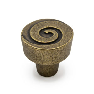 Ручка-кнопка Scroll, матовая бронза, D26, Metakor