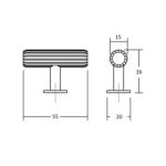Ручка кнопка RILLE, 0528055L30, Т-образная, черный, 55x38 мм, Viefe