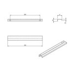 Ручка-профиль Zephir C4.500350.93 анодированный брашированный никель, 250/350, Metakor