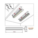 Профиль Lambda с рассеивателем, врезной, цвет алюминий, 2м, Furnika