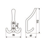Крючок WR4335, Serpente, большой, Античная бронза, Gamet