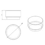 Ручка-кнопка GRAF BIG, 0486050L291, брашированная латунь, D50 мм, Viefe