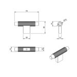 Ручка кнопка ARPA, 0583070L24, Т-образная, сталь, 70x35 мм, Viefe
