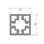 Профиль Cadro базовый 18*18мм, 3м, арт. 82792.018, цвет сталь, Confurn