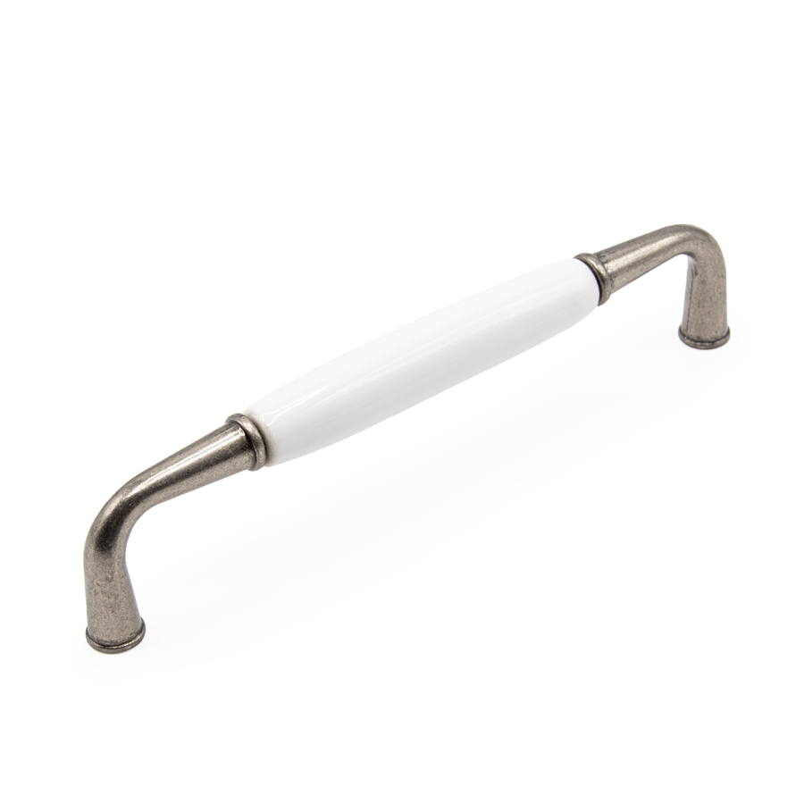 Ручка UP16-128-G11-WHT-0 Scandi патинированный никель/белый фарфор, 128 мм, Gamet