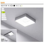 Светильник Quad, металлик, натуральное свечение, 70*70*15, 12V, 3 W, 130 lm, IP20, Furnika