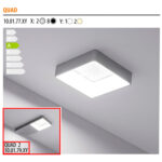 Светильник Quad 2, металлик, натуральное свечение, 160*70*15, 12V, 3 W, 130 lm, IP20, Furnika