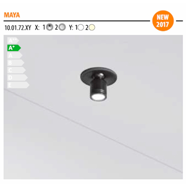 Светильник Maya, металлик, натуральное свечение, d12/26, 12V, 1.2 W, 80 lm, IP20, Furnika