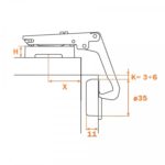 Петля Series 200 Key-hole/Snap-on карусельная, Salice