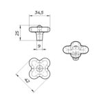 Ручка-кнопка WPO791.000.00A8 золотистая бронза, Giusti