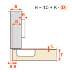 Петля Silentia + Series 200 Key-hole/Snap-on 155 градусов трансформер, с доводчиком, Salice