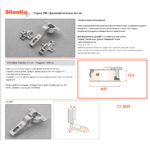 Петля Silentia + Series 700 Key-hole/Snap-on 110 градусов накладная, с доводчиком, титаниум, Salice