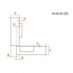 Петля Series 200 Key-hole/Snap-on 110 градусов полунакладная, Salice