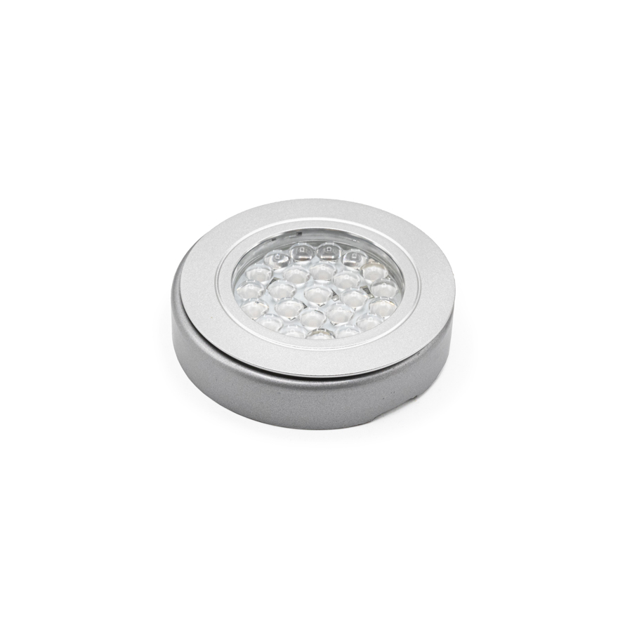 421001 Светильник LED SLF24-24F-1 3200K (24LED, 24V DC, 1,65W, 2.5м кабель) белый, корпус серебристый, с кольцом