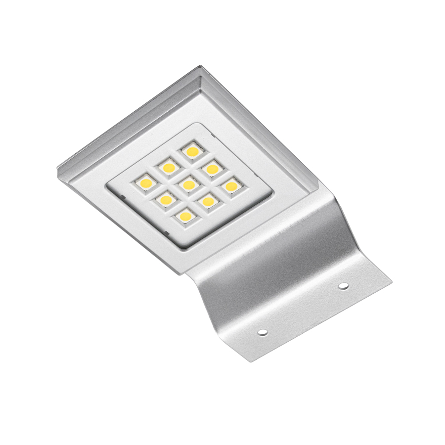 411452 Светильник LED 21101, 5050LED-9шт, 12В, матовый хром, 1,6 Вт(4000К), кабель1,5м с коннектором