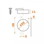 Петля Series 200 Key-hole/Snap-on 90 град. (терминальная), Salice