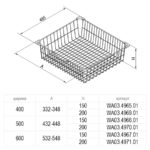 Корзина для белья Simpla 500 высота 150 L-500 металл лак серый, без направляющих, Rejs