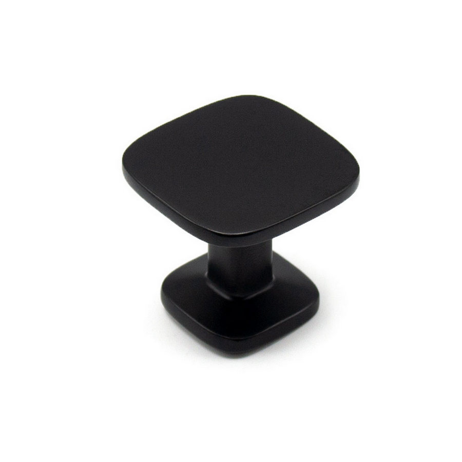 Ручка кнопка QUART BIG, 0616034ZM2, матовый черный, 34x34 мм, Viefe