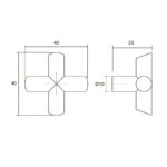 Ручка кнопка EQUIS, 0614040Z01, темный хром, 40x40 мм, Viefe