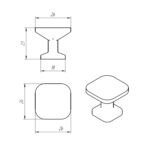 Ручка кнопка QUART MINI, 0608026ZM2, матовый черный, 26x26 мм, Viefe