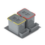 Система мусорных ведер PRAKTIKO 600 2x20л. H=400 пластмасса серая, Rejs