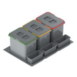 Система мусорных ведер PRAKTIKO 800 3x15л. H=300 пластмасса серая, Rejs