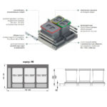 Система мусорных ведер PRAKTIKO 900 2x15л. + 2x7л. H=300 пластмасса серая, Rejs