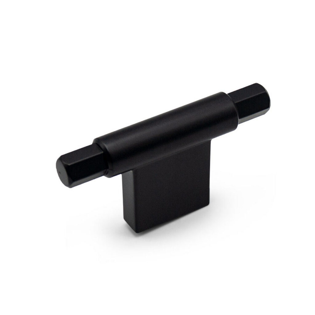 Ручка кнопка PRISMA, 0604078ZM2, Т-образная, матовый черный, 78x41 мм, Viefe