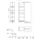 Пенал MAXIMA CLASSIC Cargo Maxi 400 мм, крепление верх- низ, H1900-2100 мм, рама + 6 полки, БЕЗ направляющих, хром, Rejs