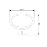 Ручка-кнопка Tazza 11.4193.12 черный мат. лак, D53, Metakor