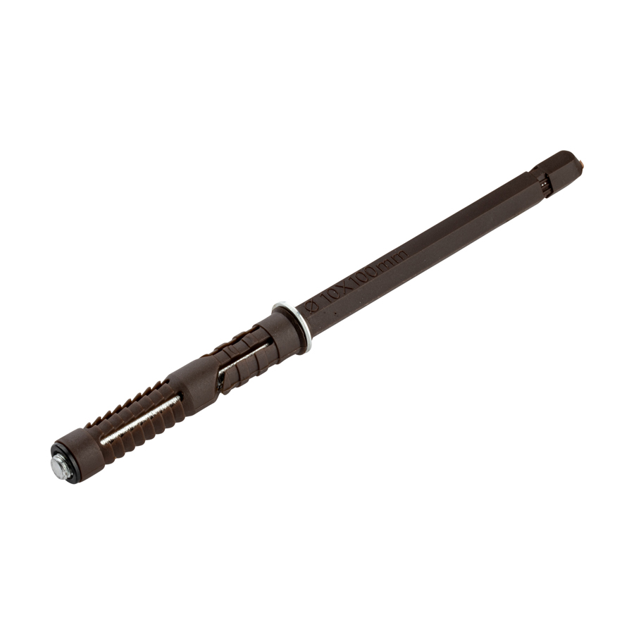 Полкодержатель скрытый 10x100 метал/пластмасса коричневый, Rejs