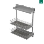 COMFORT II 200 мм Комплект левый, H654 мм, 2 полки + полка для специй, ARENA classic, цвет титан, дно серое, Kesseböhmer