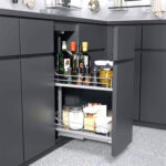 DISPENSA Junior Slim 400 мм Комплект, H640 - 728 мм, 2 полки ARENA classic, цвет титан, дно серое, Kesseböhmer