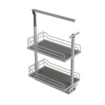 DISPENSA Junior Slim 400 мм Комплект, H640 - 728 мм, 2 полки ARENA classic, цвет титан, дно серое, Kesseböhmer