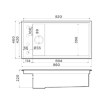 Omoikiri Kinaru Pro 86-U/I-MO Artceramic/мокко кухонная мойка