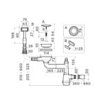 Арматура для одночашевых моек с прямоугольным переливом Omoikiri WK-1-GB