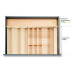 FineLine LiniQ Вставка для глубоких ящиков 600x150x49 мм, ясень черный, Kesseböhmer