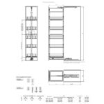 Пенал MAXIMA CLASSIC Cargo Maxi 300 мм, крепление верх- низ, H1900-2100 мм, рама + 6 полки, БЕЗ направляющих, графит, Rejs