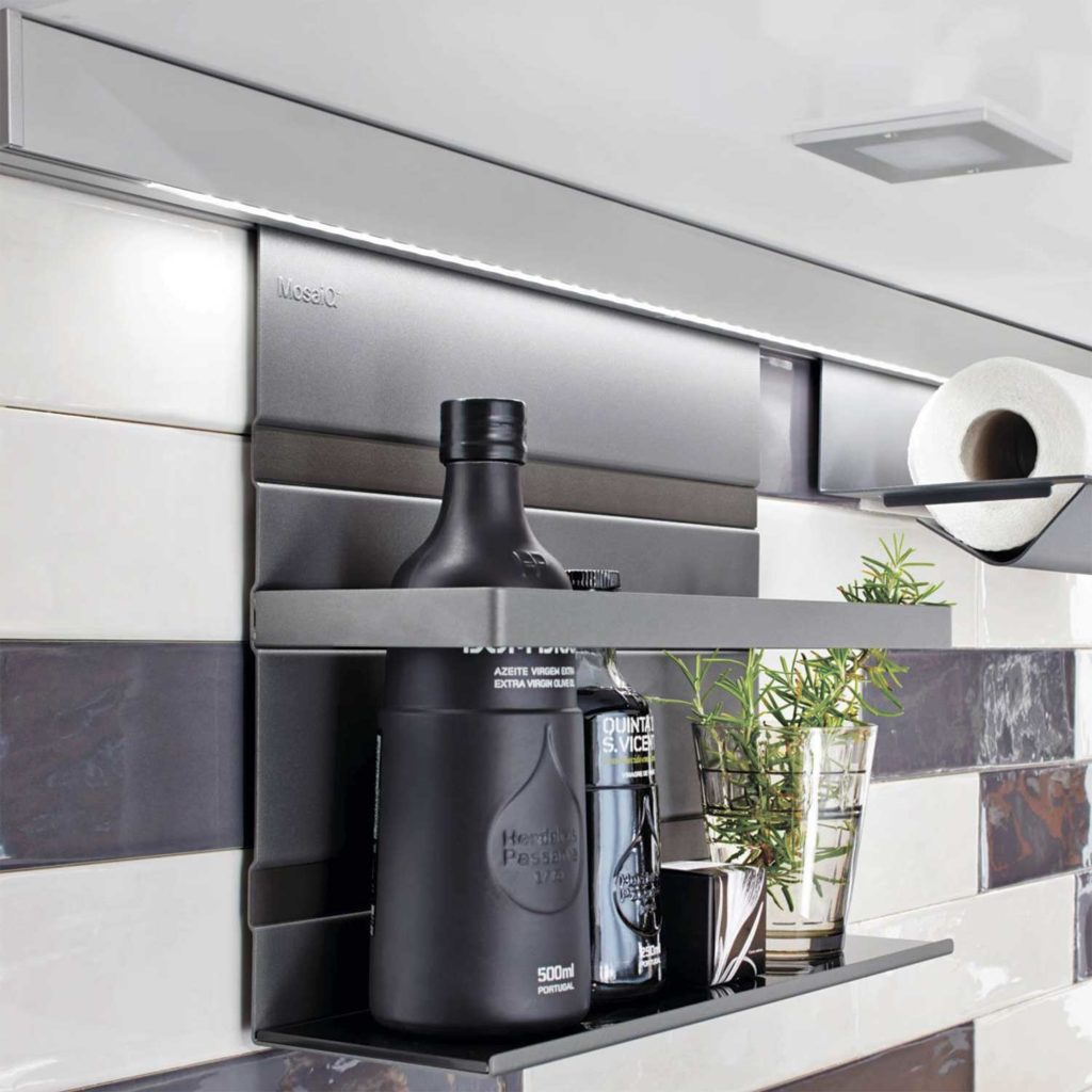 LINERO MosaiQ Полка с рейлингом 350 x 110 x 200мм, цвет антрацит, Kesseböhmer