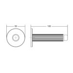 Дверной настенный упор ARPA, 8013103L291, брашированная латунь, 100х50 мм, Viefe