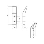 Крючок деревянный, HOOK L, дуб, без обработки маслом 100*24*30мм