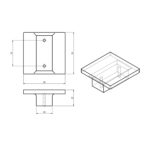 Ручка мебельная деревянная QUADRO, дуб, обработка беленым маслом, 32 мм, 52*52 мм