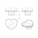 Ручка мебельная деревянная LOVE, дуб, обработка беленым маслом