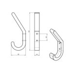 Крючок деревянный, HOOK, дуб, обработка темным маслом 160*60*20 мм