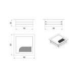 Заглушка для кабель-канала квадратный, DOCKER, 80x80 мм, алюминий белый, Rejs