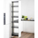 DISPENSA 90°, 150 мм Комплект Частичного Выдвижения, H1900 - 2300 мм, 6 полок, ARENA style, цвет антрацит, Kesseböhmer
